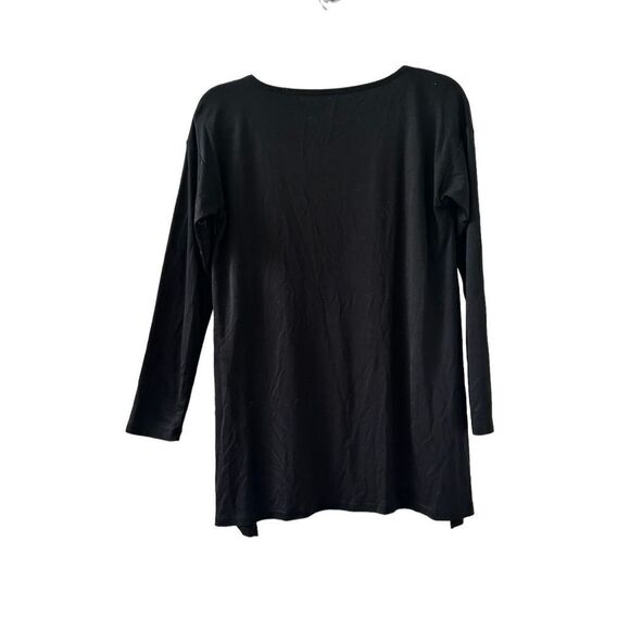 Eileen Fisher High Low Long Sleeve Tunic Blouse Women’s Black Size XS - Picture 2 of 4